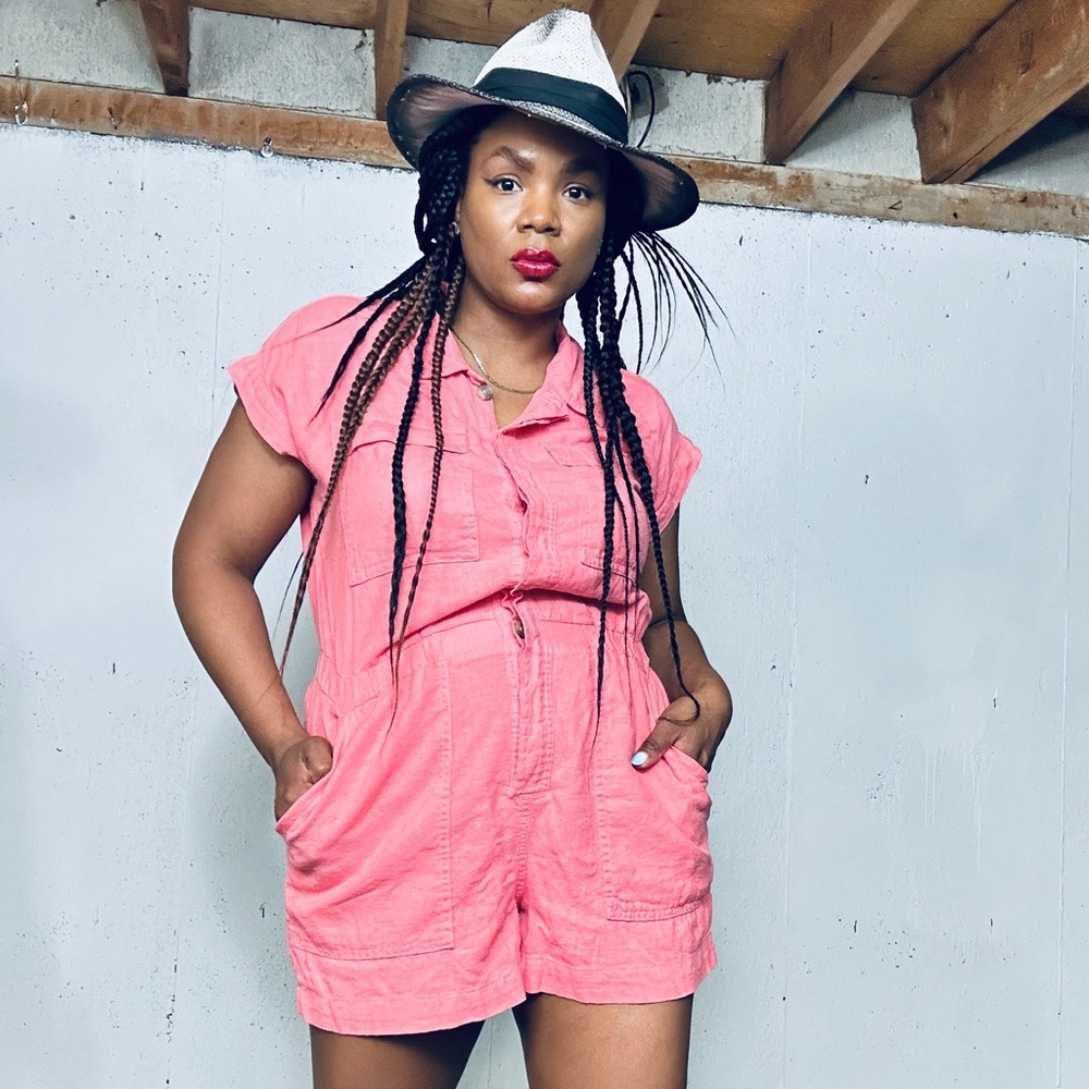 Linen Universal Thread Pink Casual Jumpsuit, M